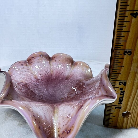 Vtg Murano Genuine Venetian Glass Cased Sommerso Silver Bullicante Aventurine - Picture 8 of 9